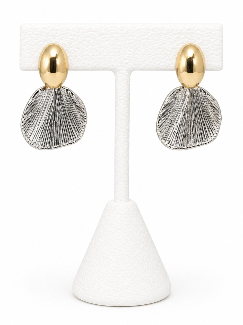 Two tone dangle earrings - Picture 3 of 4